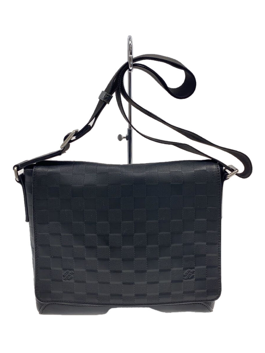 【中古】LOUIS VUITTON◆ディストリクトPM_ダミエ・アンフィニ_BLK/なめし革/BLK//【御徒面子】
