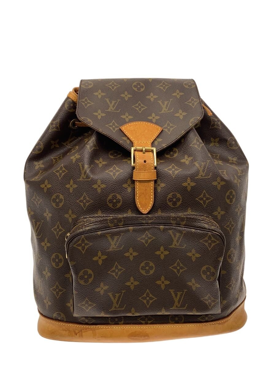 【中古】LOUIS VUITTON◆モン掏摸_モノグラム・帆布/PVC/BRW【御徒面子】