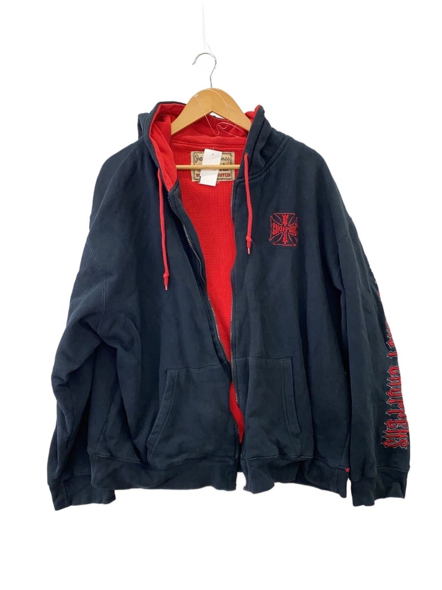 【中古】WEST COACT CHOPPERS/ジップパーカー/裏サーマル/フーディー/BLK//【メンズウェア】