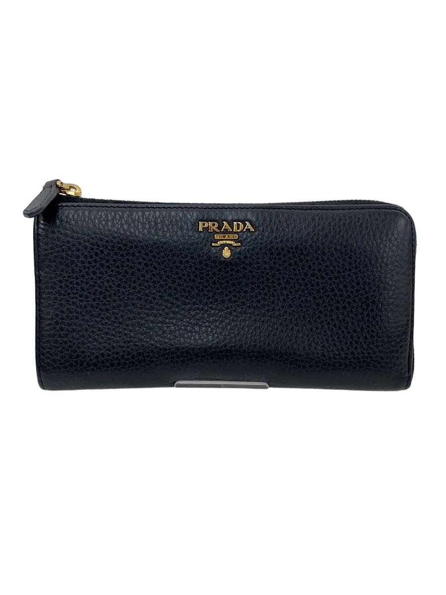 【中古】PRADA◆長サイフ/牛皮/BLU/無地/レディース/1ML506/プラダ【服飾雑貨他】
