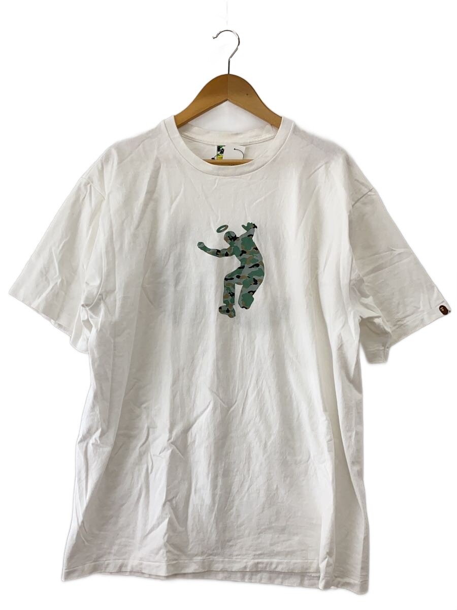 【中古】A BATHING APE◆ティーシャツ/--/綿織物/WHT【メンズウェア】