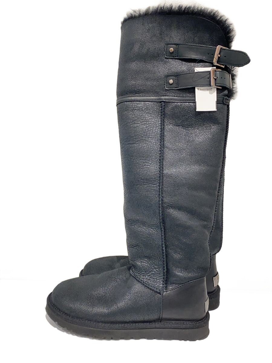 【中古】UGG australia◆ムートンニーハイブーツ/25cm/BLK/レザー/1007681//【シューズ】|2nd STREET 店