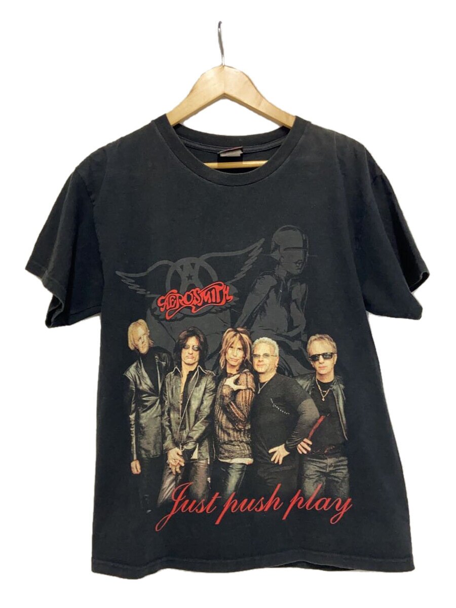 【中古】giant◆AEROSMITH/Just Push Play/プルオーバー/M/綿織物/BLK【メンズウェア】
