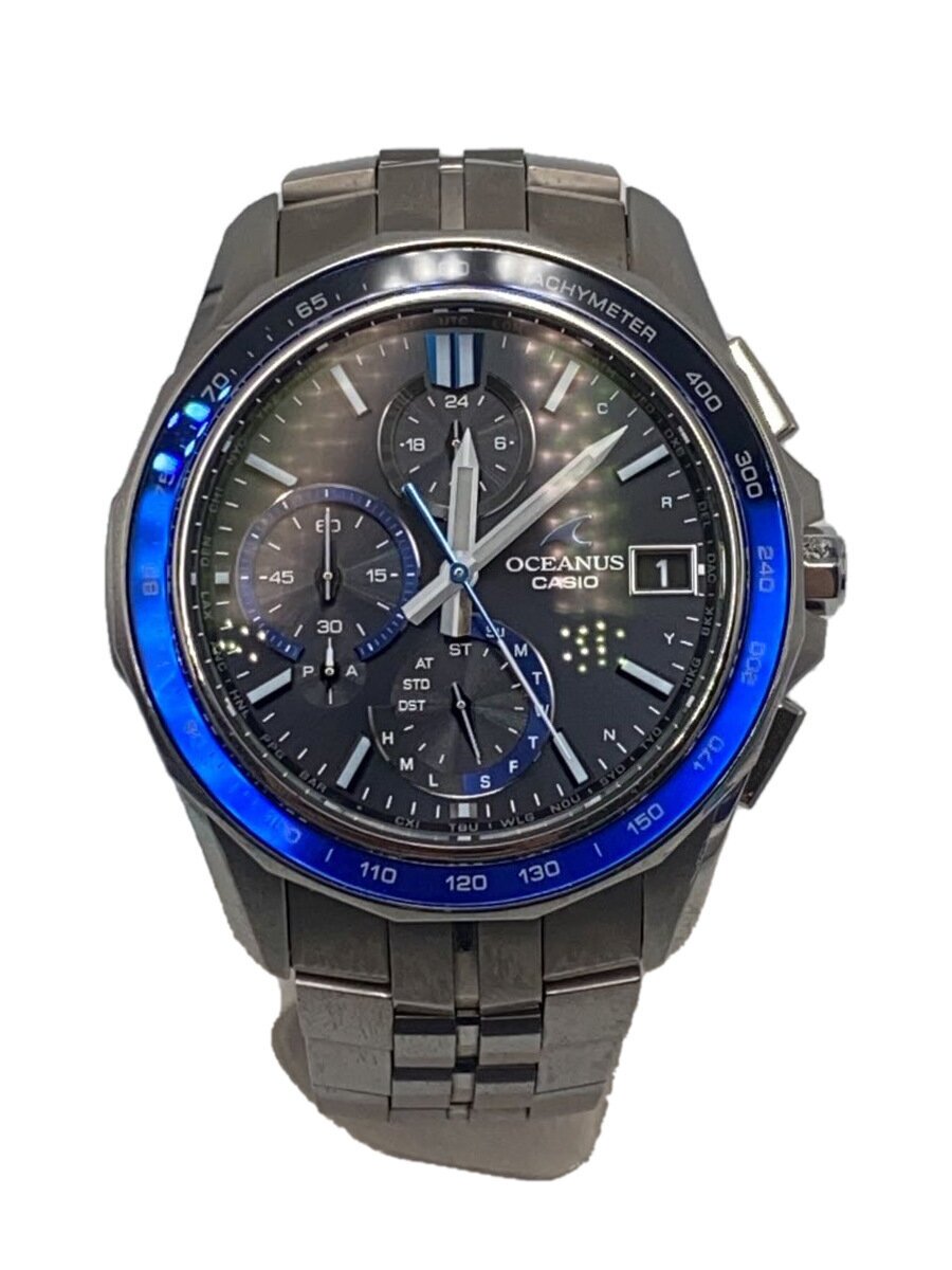 【中古】CASIO◆ソーラーウオッチ_OCEANUS/アナログ【服飾雑貨他】