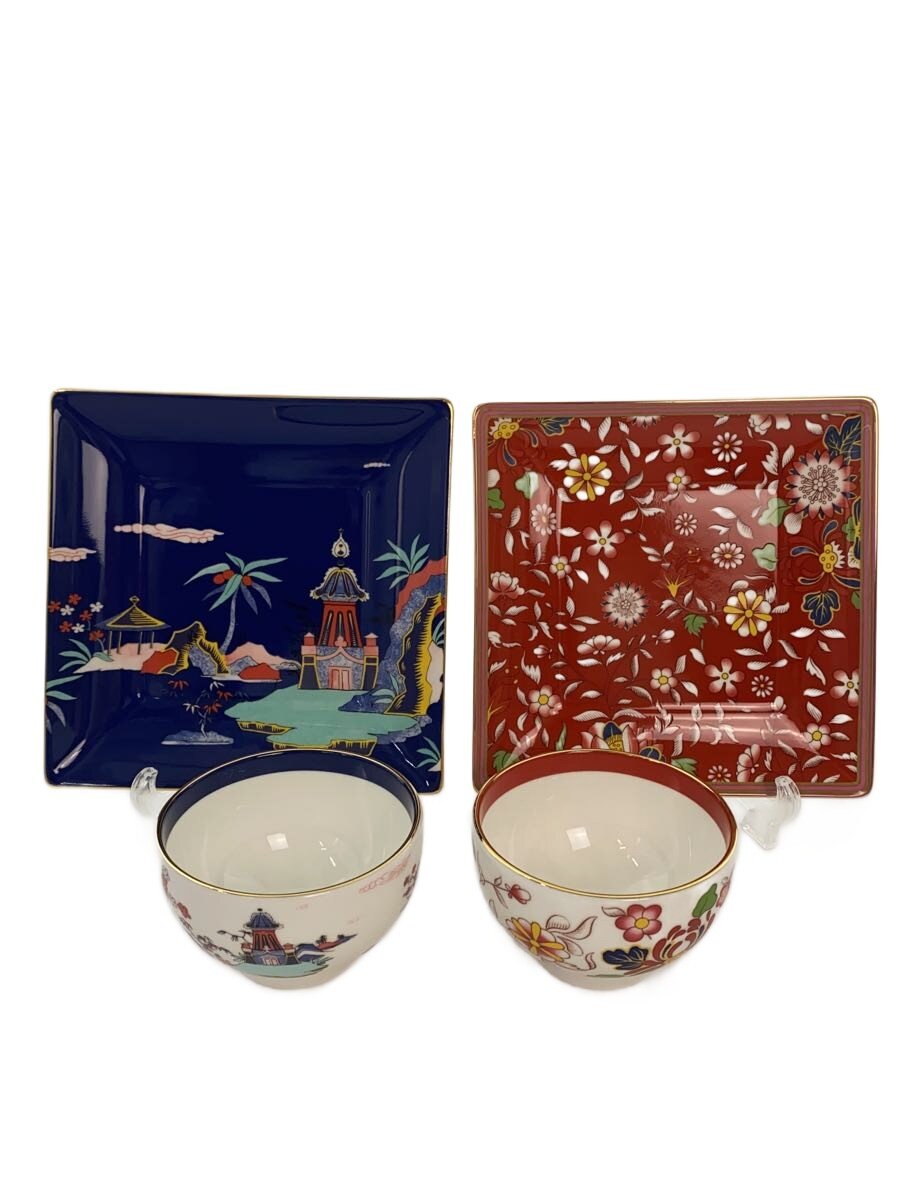 【中古】WEDGWOOD◆ワンダーラストクリムゾンジュエルスモールボール＆御盆仕掛ける/2点仕掛ける//【御厨子所備品】