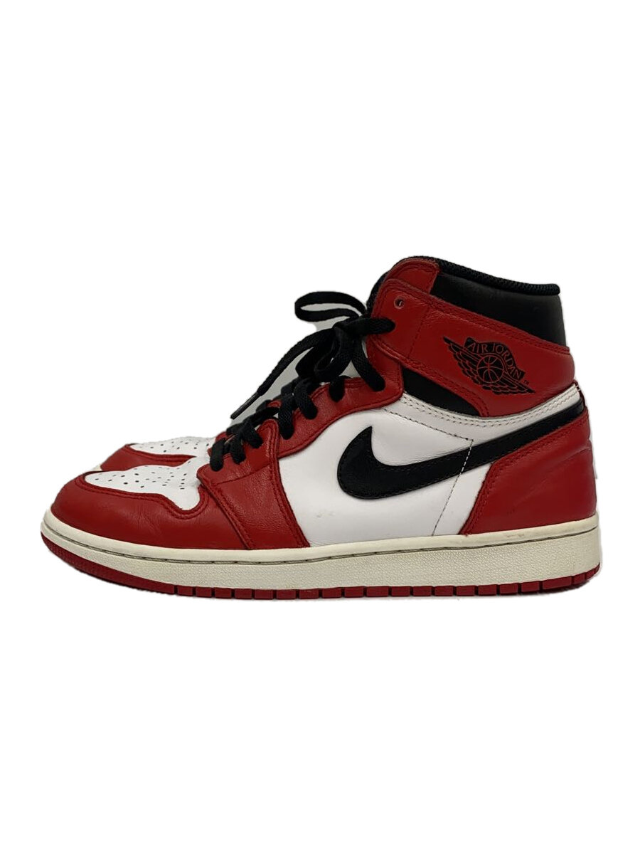 【中古】NIKE◆AIR JORDAN 1 RETRO HIGH OG/エアジョーダン1レトロハイ/赤いこと/26.5珊/RED/レ【シューズ】