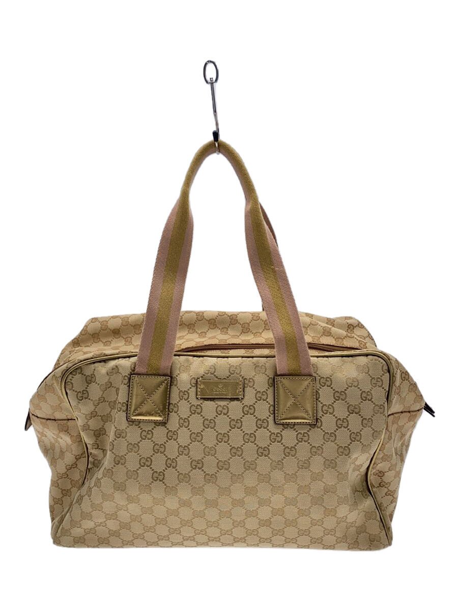 【中古】GUCCI◆GG帆布/ボストンバッグ/153240/帆布/BEG/総柄【御徒面子】