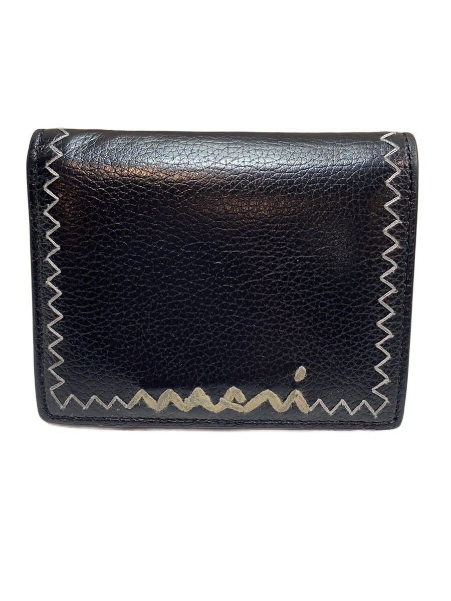 【中古】MARNI◆BIFOLD/シンボル刺繍/2つ折り財布/レザー/BLK/無地/メンズ/PFMOQ14Q11【服飾雑貨他】｜2ｎｄ STREET 店