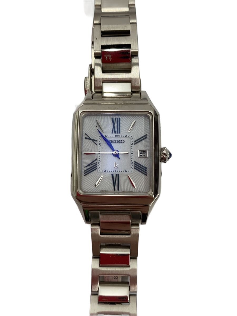 【中古】SEIKO◆ソーラーウォッチ/アナログ/ステンレス鋼/WHT/SLV/SSVW209//【服飾雑貨他】