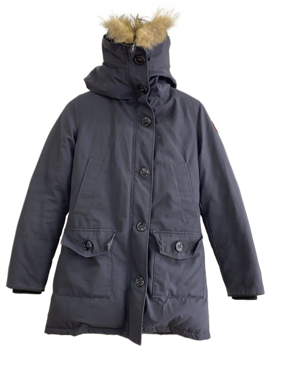 【中古】CANADA GOOSE◆BRONTE PARKA/ロングダウンジャケット/S/ポリエステル/NVY/2603JL R【レディース御召しもの】