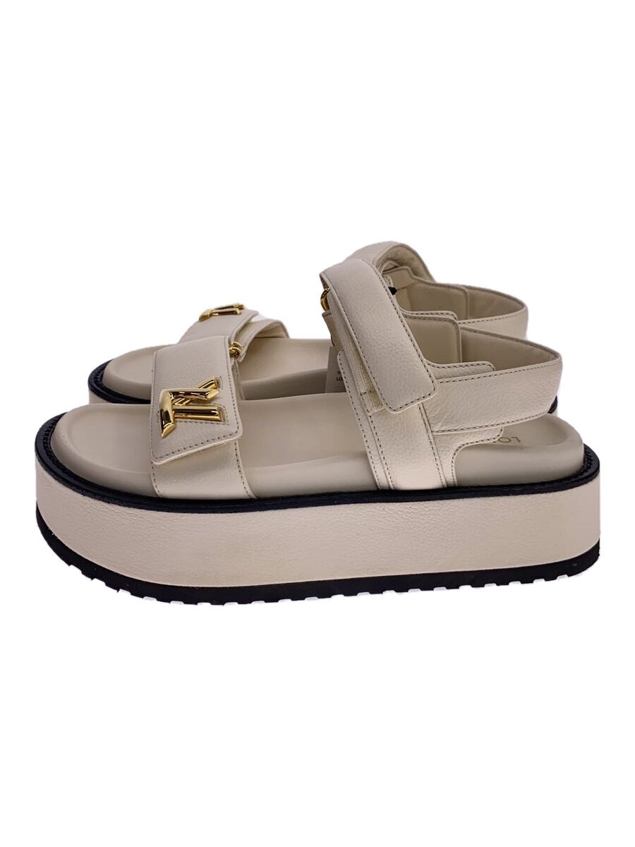 【中古】LOUIS VUITTON◆サンダル/38/CRM/1ACP7K/汚れた状態有【シューズ】