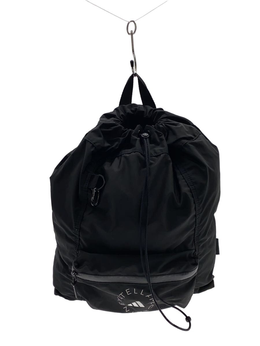 【中古】adidas by STELLAMcCARTNEY◆GYM SAC/ポリエステル/BLK/無地/HS3381/物質の状態思いめぐらす【御徒面子】