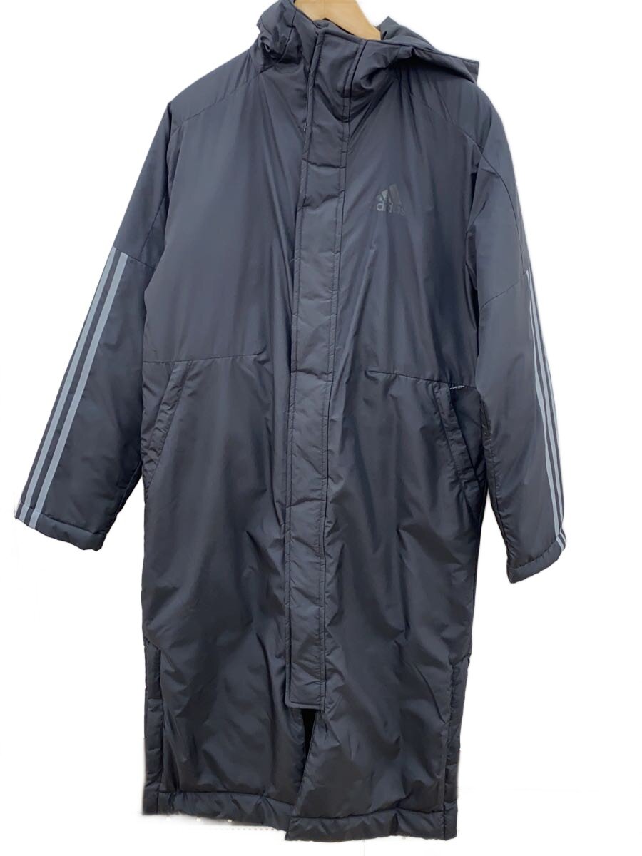 【中古】adidas◆BOSLong3-StripesParka/ベンチコート/スポーツウェアー/S/BLK【スポーツ】