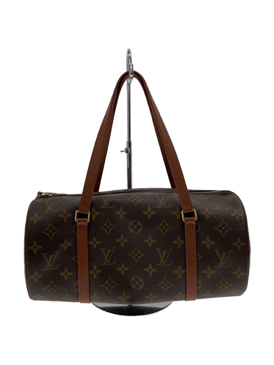 【中古】LOUIS VUITTON◆1)パピヨン30_モノグラム・帆布_BRW/PVC/BRW/角擦れ有【御徒面子】