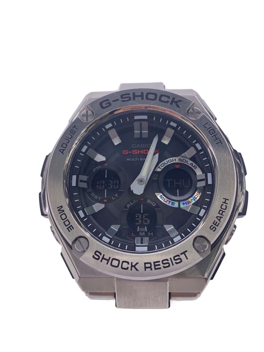 【中古】CASIO◆ソーラー腕時計・G-SHOCK/デジアナ/ステンレス/BLK/SLV【服飾雑貨他】|2nd STREET 店