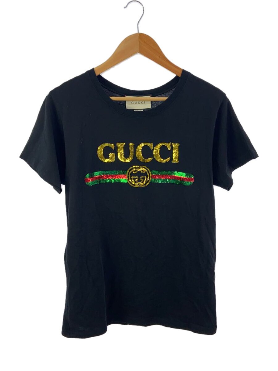 【中古】GUCCI◆スパンコール/プルオーバー/XXS/綿織物/BLK/492347//【メンズウェア】