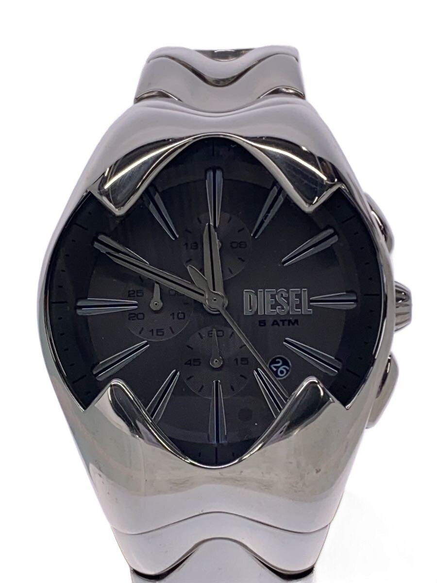 【中古】DIESEL◆クォーツクロノグラフ/アナログ/ステンレス鋼/GRY/SLV/SS/DZ-4683//【服飾雑貨他】