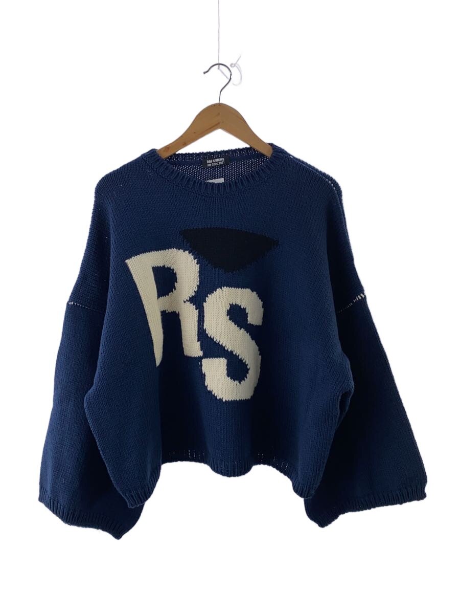 【中古】RAF SIMONS◆20aw/RSロゴタイプ/編み物・ティーシャツ(朦朦たる)/L/羊毛/NVY【メンズウェア】