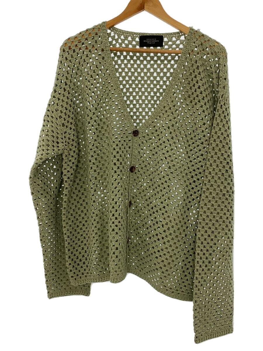 【中古】UNUSED◆MESH CARDIGAN/メッシュジレー/US2330/緑であること/3【メンズウェア】