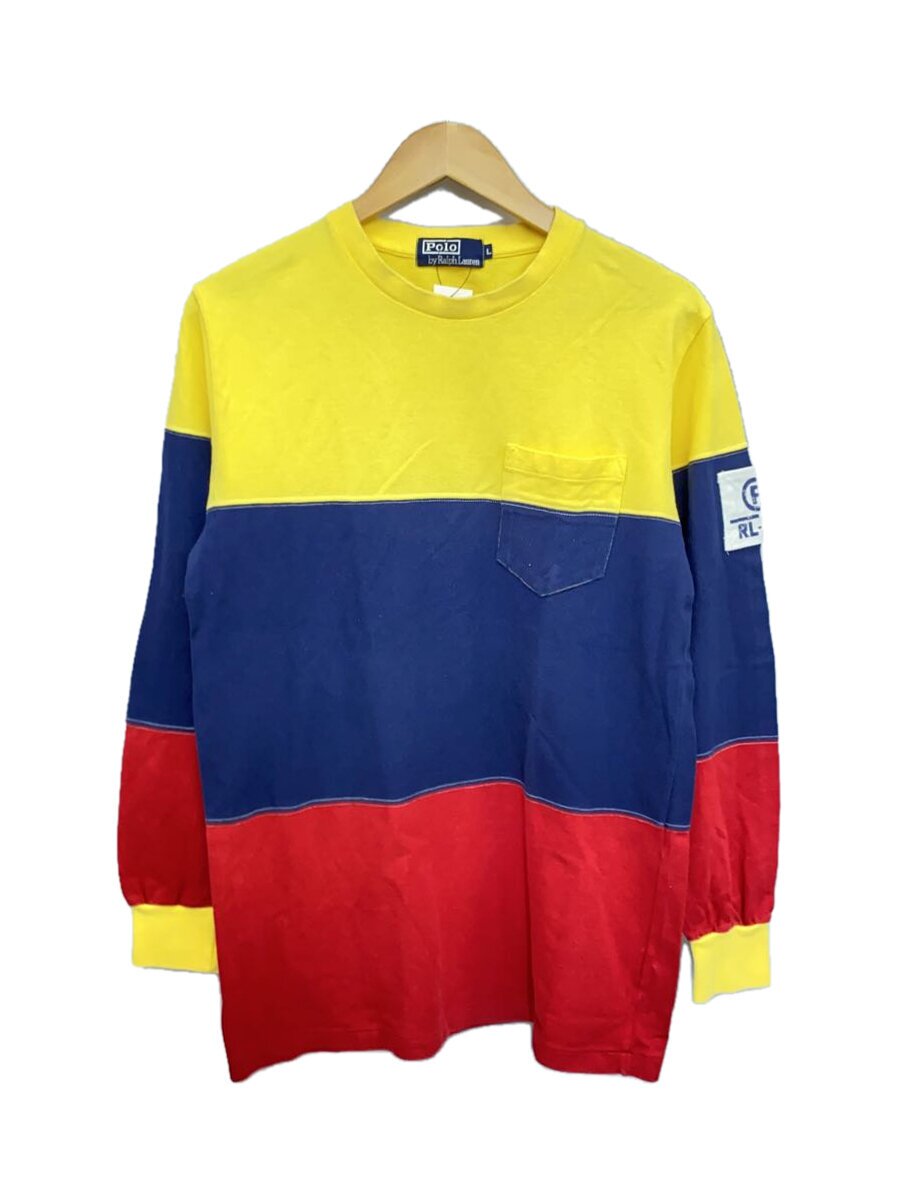 【中古】POLO RALPH LAUREN◆90s/RL-93/長袖Tシャツ/L/コットン/マルチカラー/ボーダー【メンズウェア】｜2ｎｄ STREET 店
