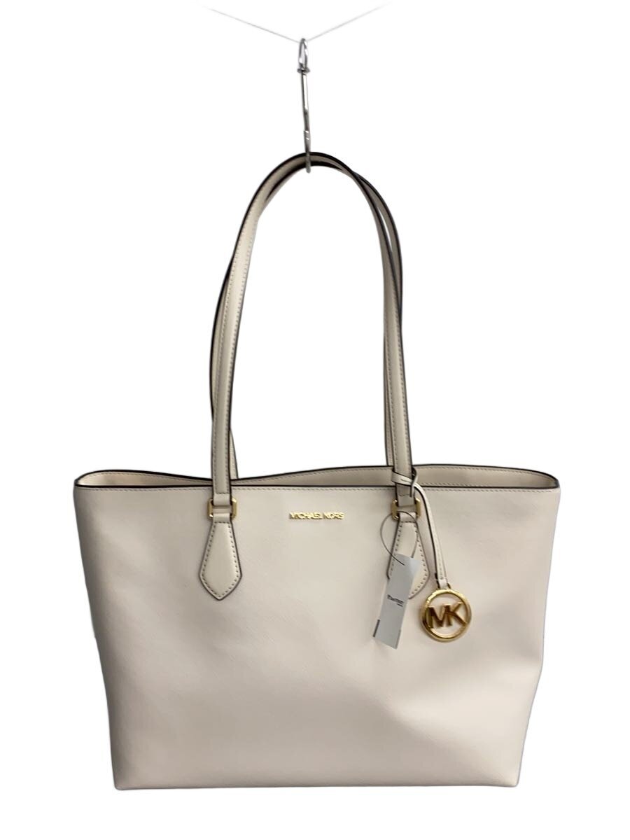 【中古】MICHAEL KORS◆トートバッグ/--/CRM/無地【御徒面子】