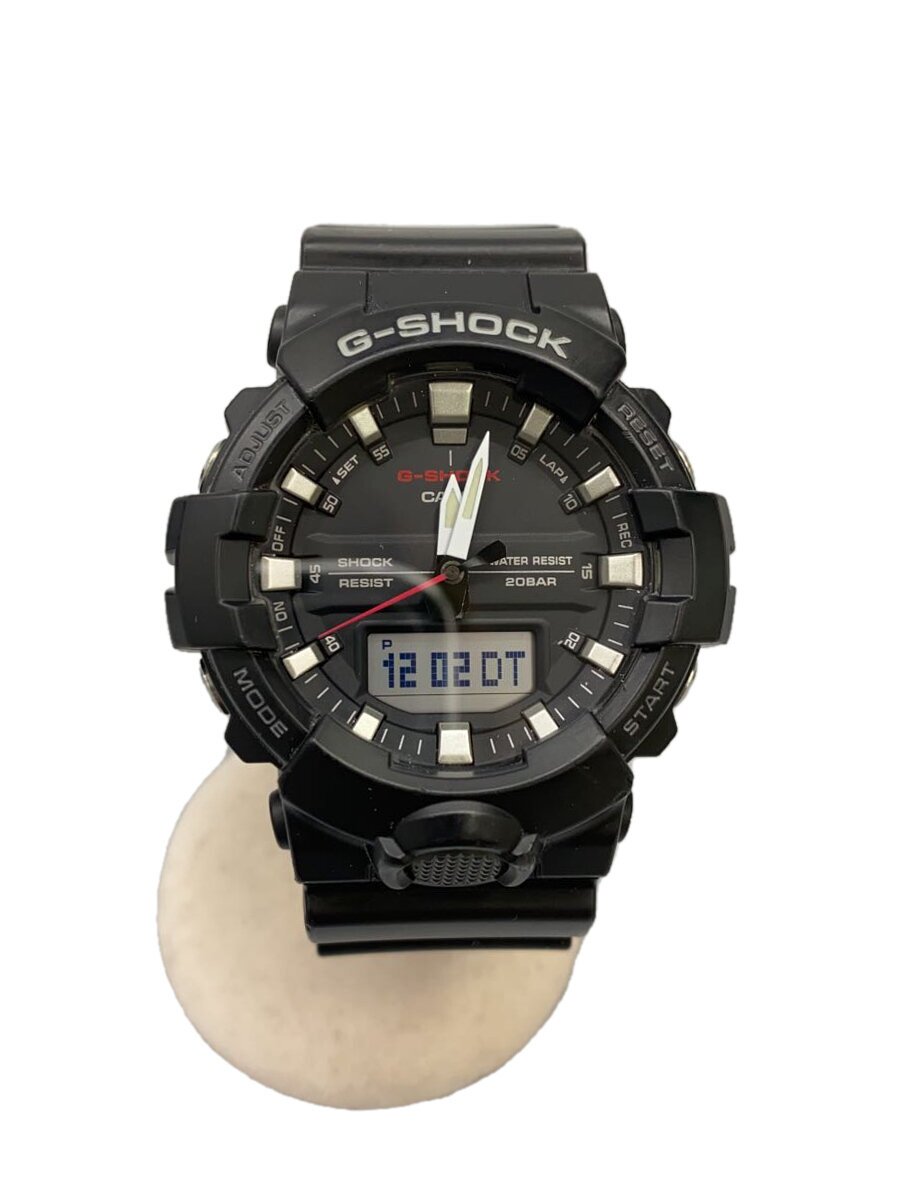 【中古】CASIO◆石英ウオッチ・G-SHOCK/デジアナ/天然ゴム/BLK/BLK【服飾雑貨他】