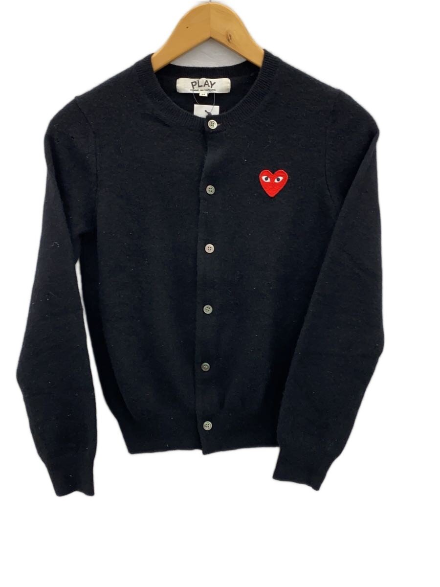 【中古】PLAY COMME des GARCONS◆ハート型/ジレー(薄っぺら)/M/羊毛/BLK/AZ-N007【メンズウェア】
