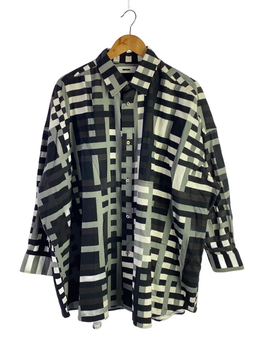 【中古】REVERBERATE◆STAND COLLAR ZIP SHIRT/長袖プルオーバー/--/綿織物/BLK【メンズウェア】