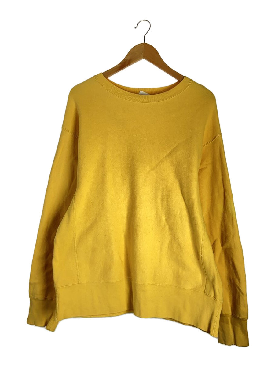【中古】UNUSED◆Crew Neck Big Sweat/汗水/1/綿織物/YLW/US1178【メンズウェア】