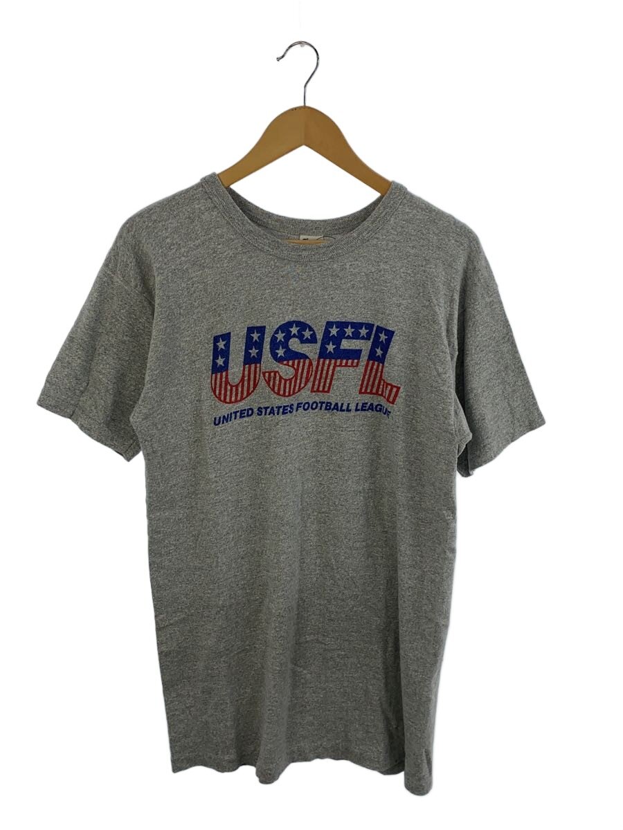 【中古】Champion◆ティーシャツ/L/綿織物/GRY/無地/80s/トリコタグ/USFL【レディース御召しもの】