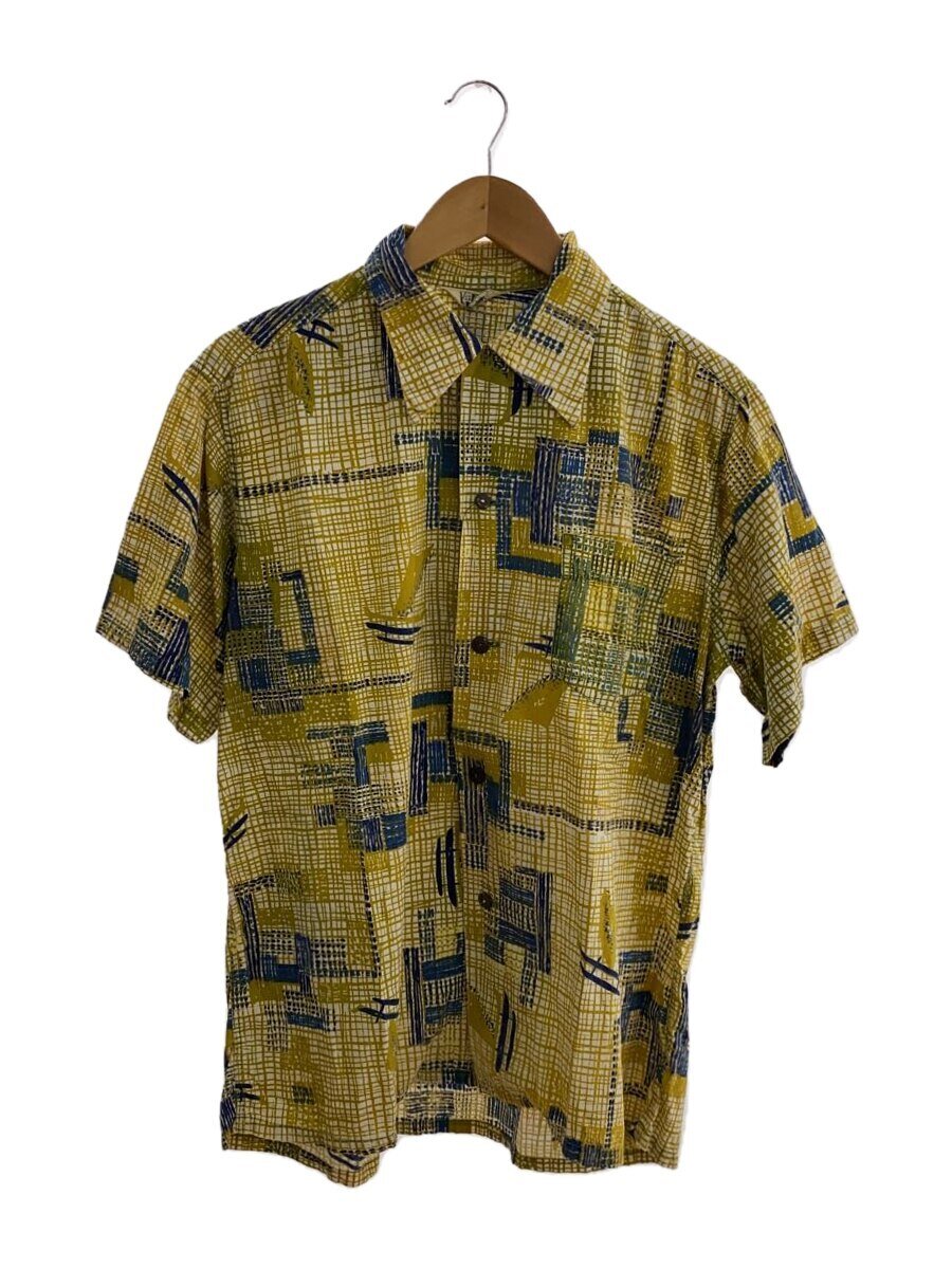【中古】Vintage/50s～/VIILANI/アロハシャツ/半袖ティーシャツ/SIZE:L/綿織物/YLW/総柄/? NULL ?【メンズウェア】