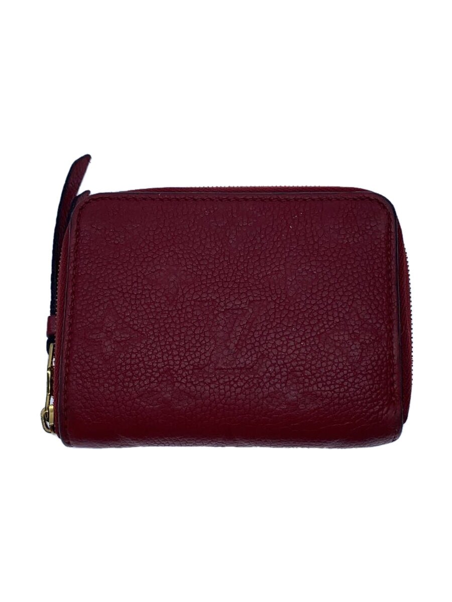 【中古】LOUIS VUITTON◆ジッピー・コインパース_モノグラム・アンプラント_RED/レザー/RED/レディース【服飾雑貨他】