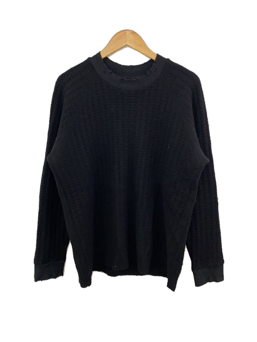 【中古】UNDERCOVER◆リブダメージワッフルニット/3/羊毛/BLK/無地/UCP4906//【メンズウェア】