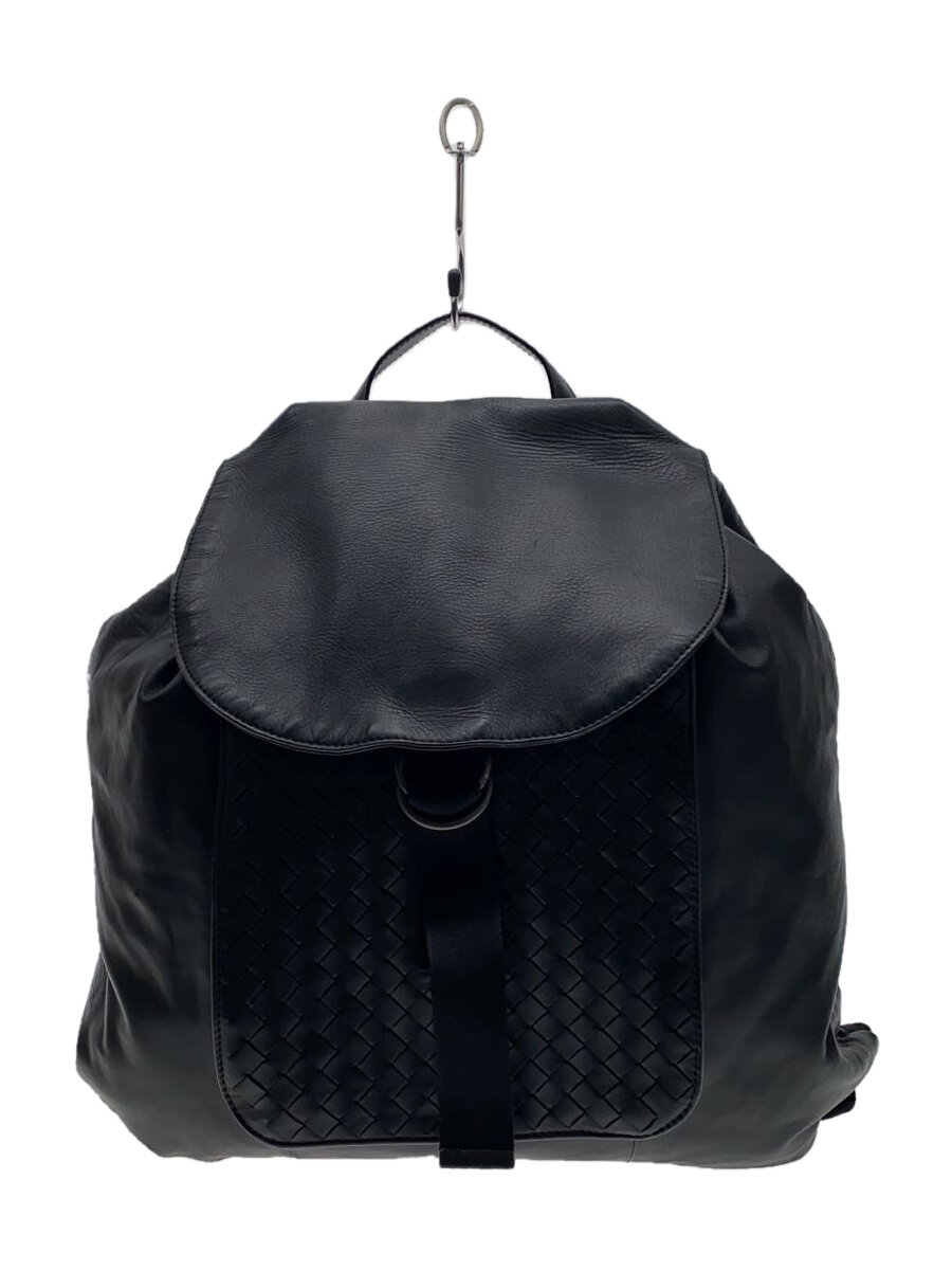 【中古】BOTTEGA VENETA◆背嚢/なめし革/黒いこと/361014//【御徒面子】