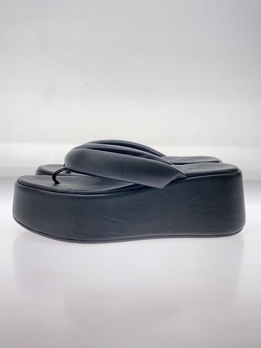 【中古】LAVORAZIONE ARTIGIANA◆Leather Sandals/サンダル/37/BLK【シューズ】