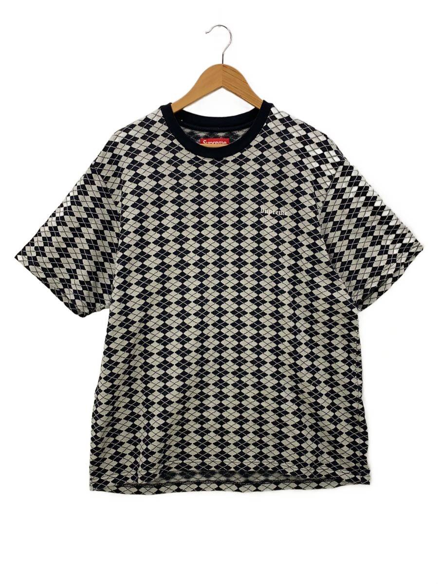 【中古】Supreme◆25SS/Diamond Jacquard S/S Top/ヨゴレ引き渡し有/L/綿織物/総柄【メンズウェア】