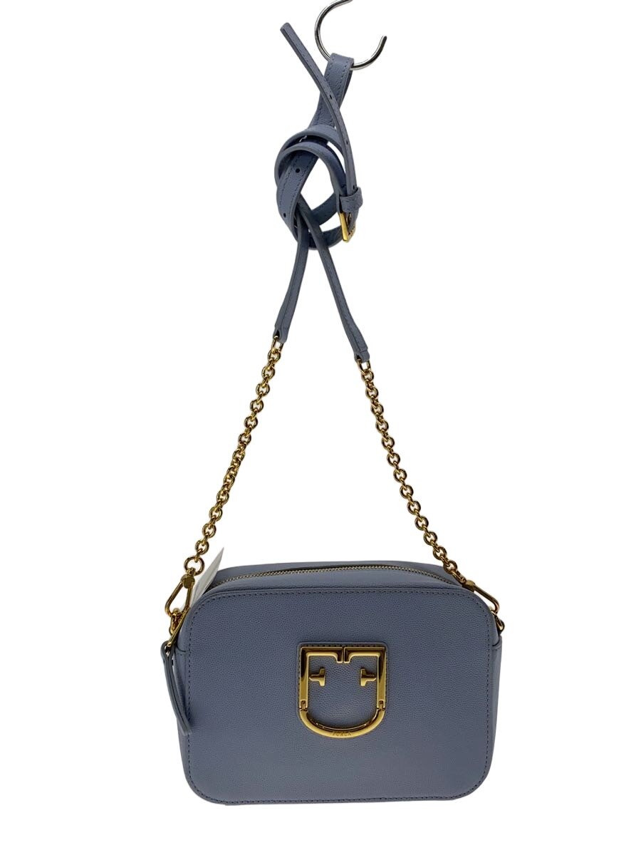 【中古】FURLA◆BRAVA MINI CROSSBODY/ショルダーバッグ/なめし革/BLU/F7815/283869//【御徒面子】
