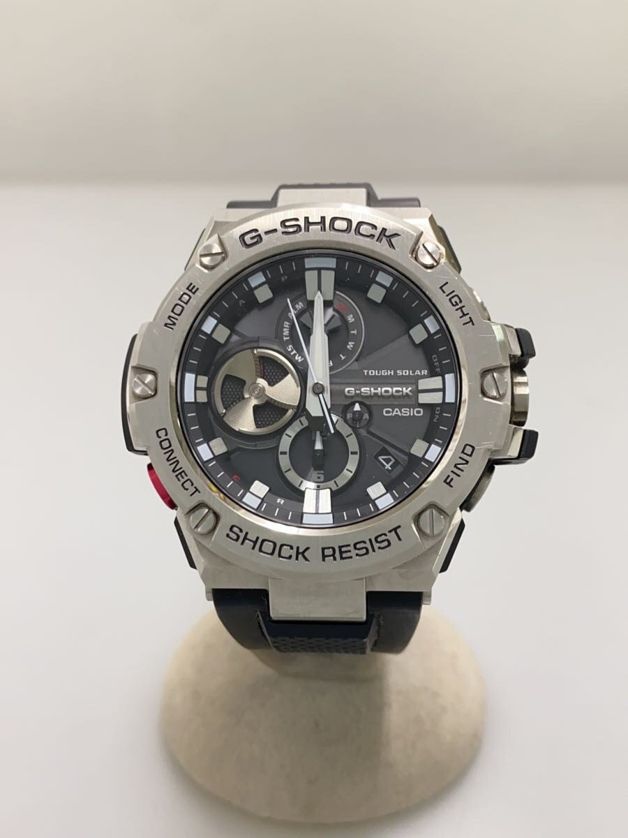 【中古】CASIO◆ソーラー腕時計・G-SHOCK/アナログ/ラバー/BLK/BLK/SS【服飾雑貨他】｜2ｎｄ STREET 店