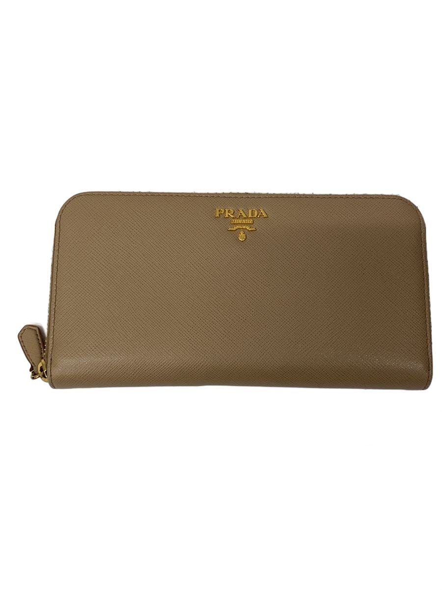 【中古】PRADA◆長金入れ/--/BEG/無地/メンズ/1ML506【服飾雑貨他】