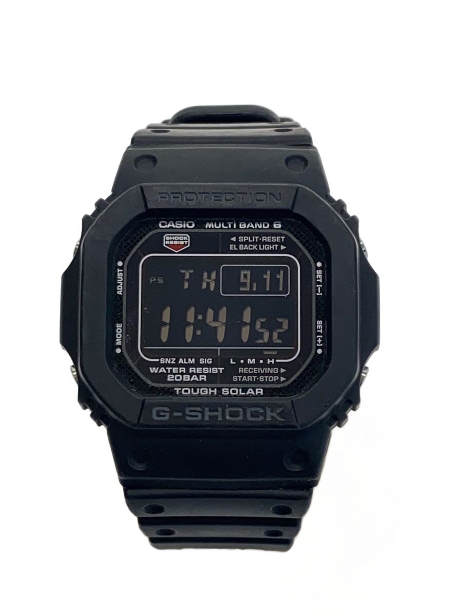 【中古】CASIO◆ソーラーウオッチ・G-SHOCK/デジタル/天然ゴム/BLK/BLK【服飾雑貨他】