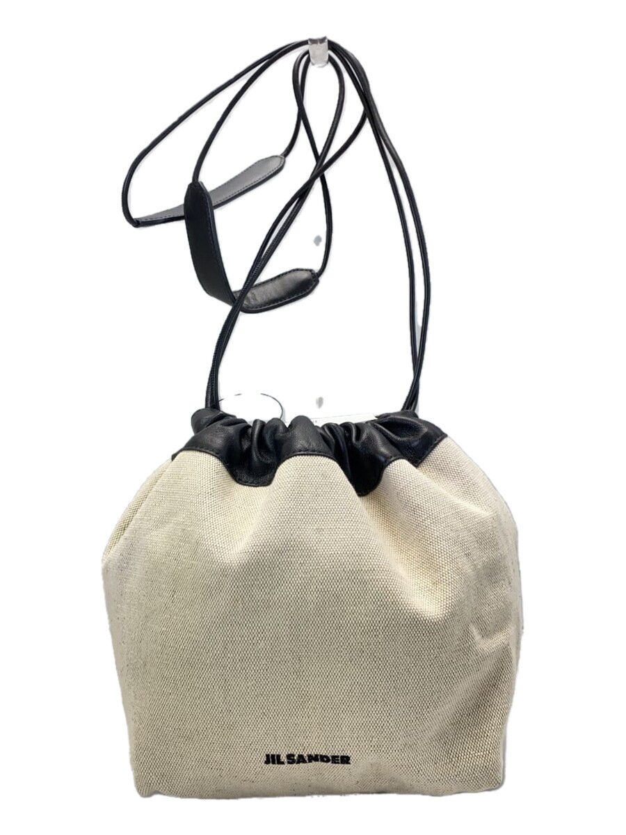 【中古】JIL SANDER◆ドローストリングバッグ/合切袋/帆布/BEG【御徒面子】