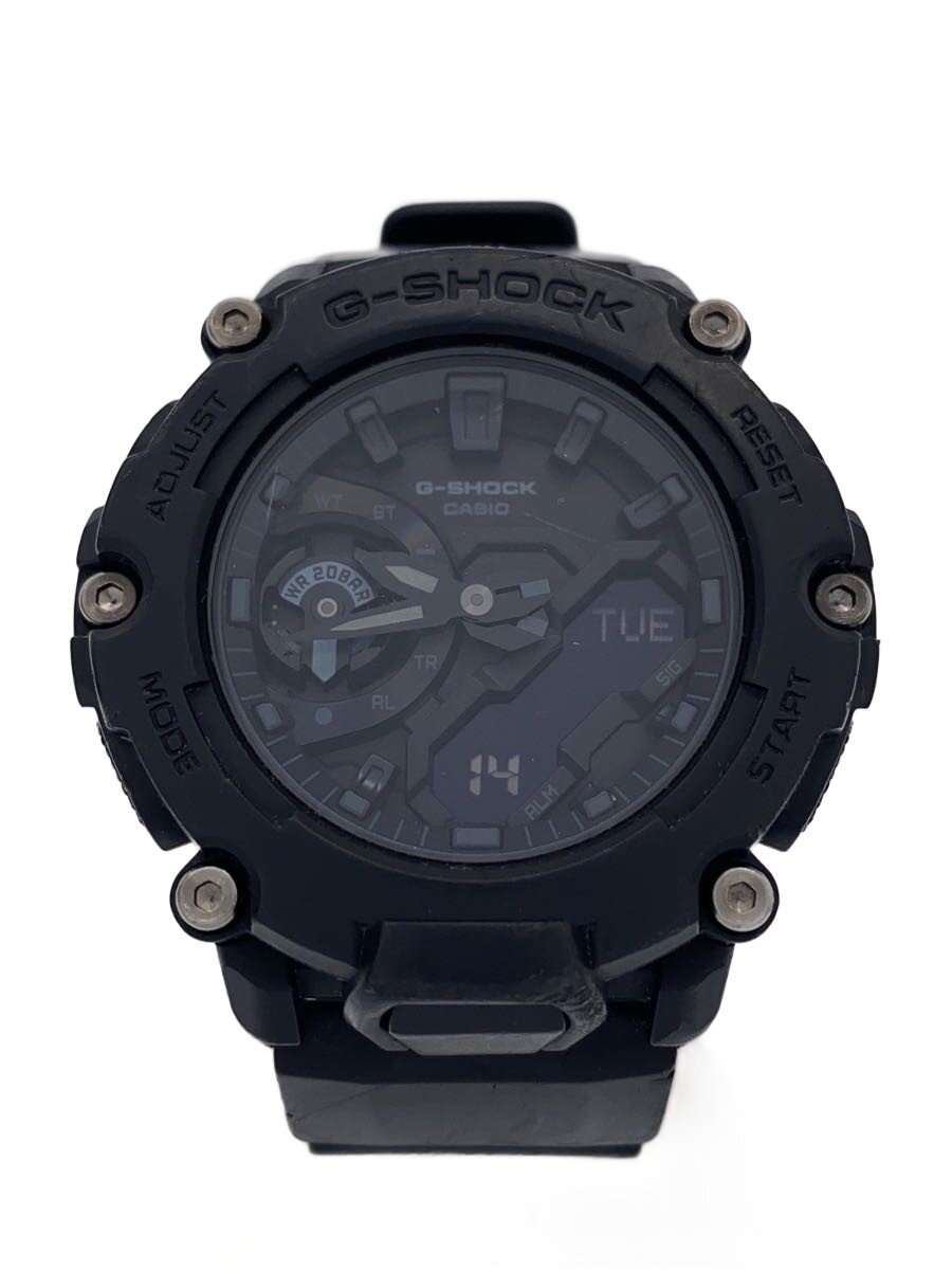 【中古】CASIO◆石英ウオッチ_G-SHOCK/アナログ/天然ゴム/BLK/BLK【服飾雑貨他】