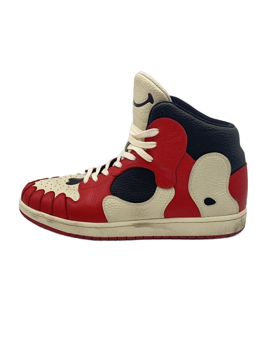 【中古】MUTSU/ハイカットスニーカー/28.5珊/RED/なめし革//【シューズ】