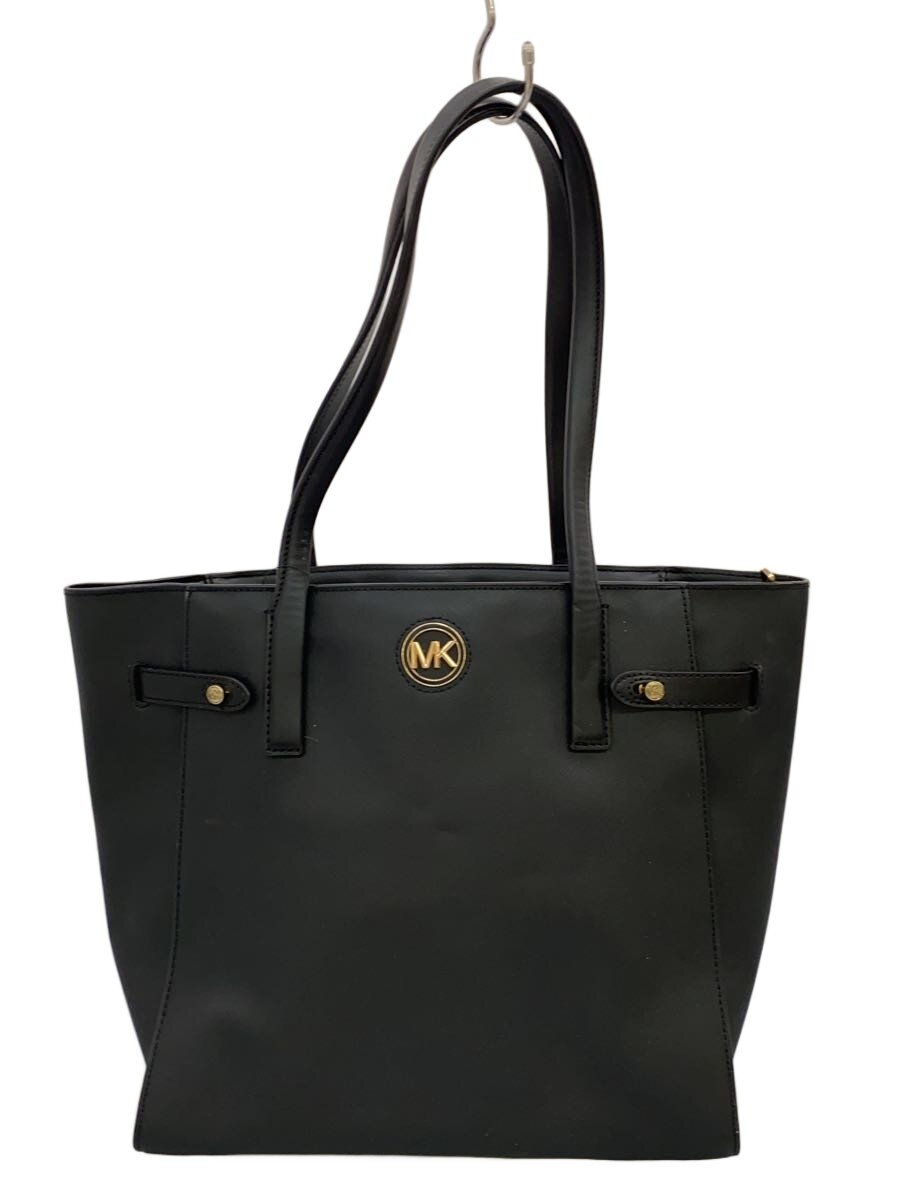 【中古】MICHAEL KORS◆ハンドバック/なめし革/BLK/無地/35S2GNMT3L【御徒面子】