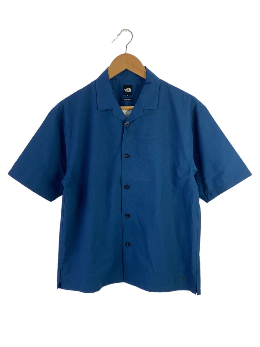 【中古】THE NORTH FACE◆S/S ALOHA VENT SHIRT_ショートスリーブアロハベントシャツ/S/ポリエステル/BLU【メンズウェア】