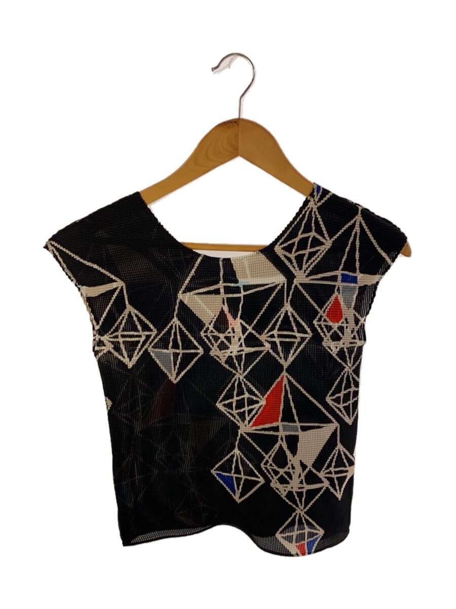 【中古】me ISSEY MIYAKE◆BOX PLEATS TOP/ポリエステル/BLK/MI13FK137【レディース御召しもの】