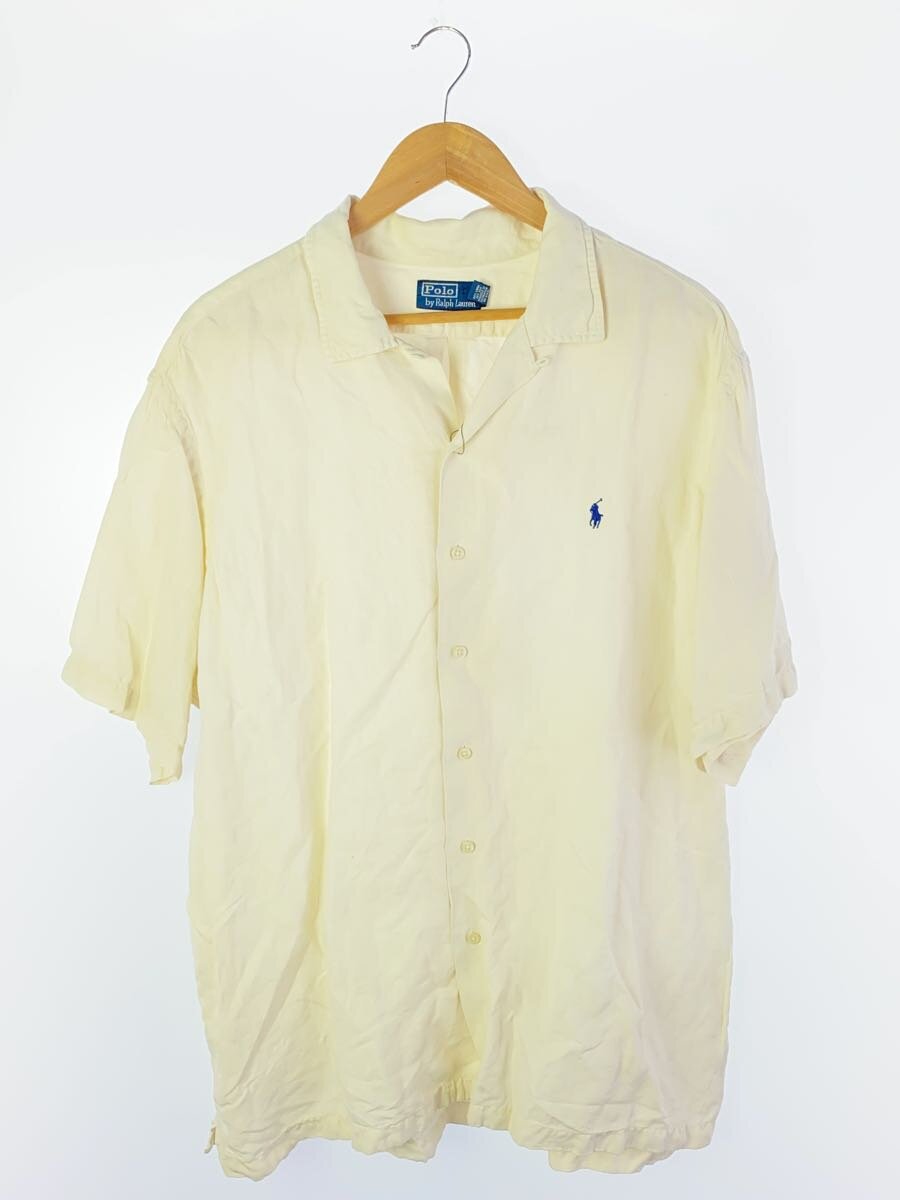 【中古】POLO RALPH LAUREN◆90s/明けっ広げ色合い/開襟プルオーバー/XXL/リネン64絹地36/白いこと//【メンズウェア】