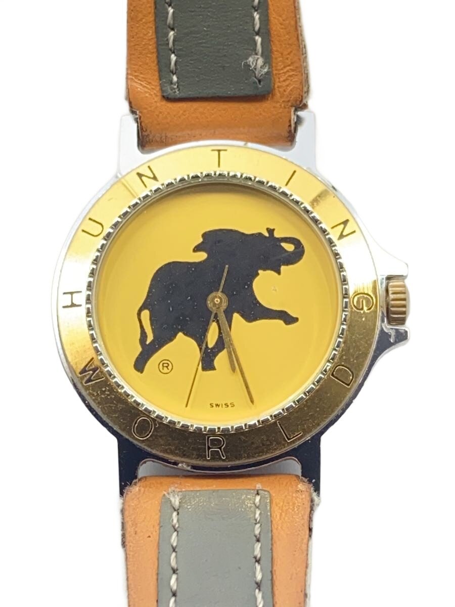 【中古】HUNTING WORLD◆石英ウォッチ/アナログ/なめし革/GLD/HT2131M//【服飾雑貨他】