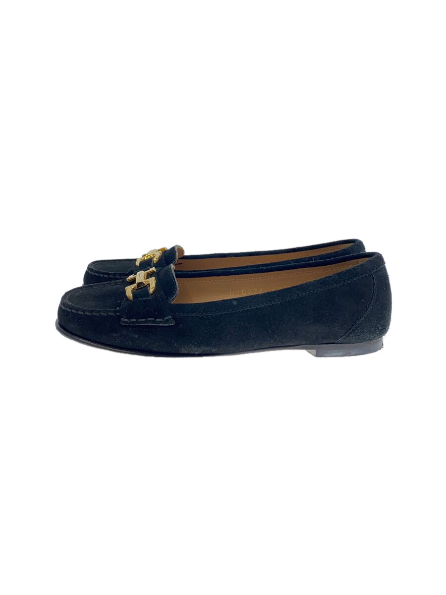 【中古】Salvatore Ferragamo◆ダブルガンチーニ/ローファー/UK5/BLK/スウェード/UY0228【シューズ】｜2ｎｄ STREET 店