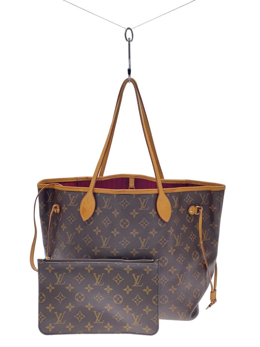 【中古】LOUIS VUITTON◆2)ネヴァーフルMM_モノグラム・帆布_スリーズ/PVC/BRW【御徒面子】